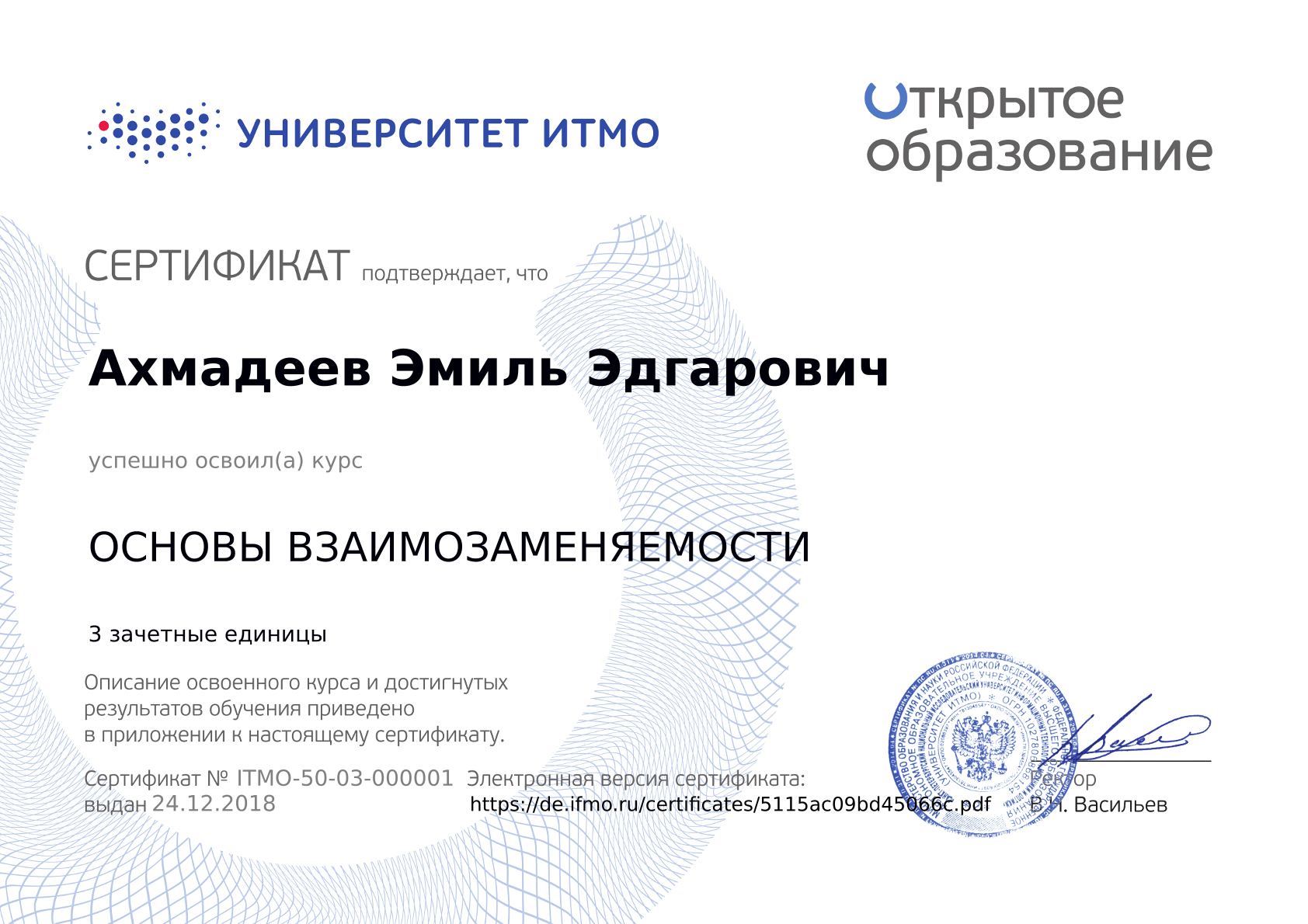 Basics of Interchangeability cerificate