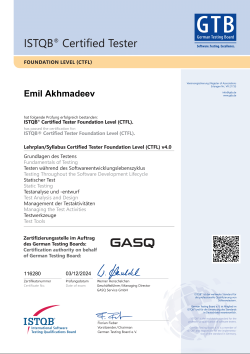 ISTQB CTFL certificate