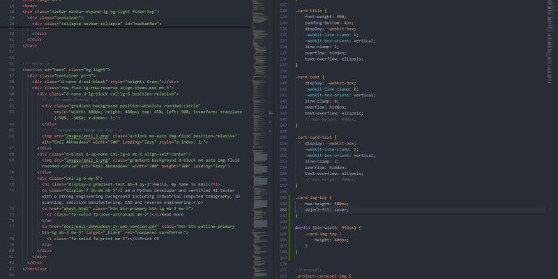 theemil website code example